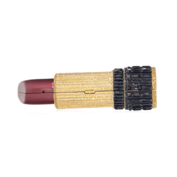 Judith Leiber Lipstick Burgundy Glitter - Judith Leiber Crystal Clutch - Luxury Evening Bag - Shop at Luxury Shoes 