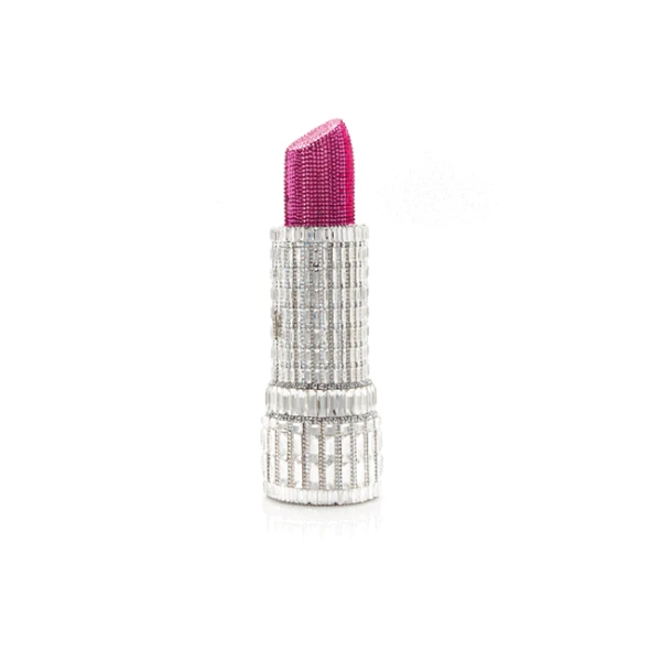 Judith Leiber Lipstick Pinkie - Judith Leiber Crystal Clutch - Luxury Evening Bag - Shop at Luxury Shoes 