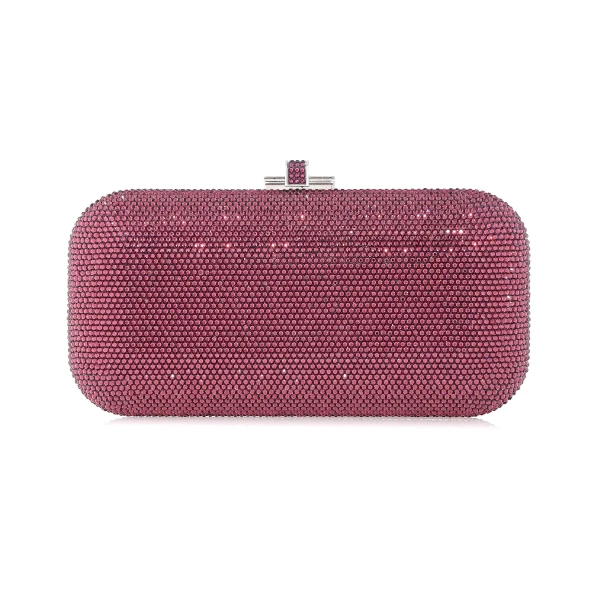 Judith Leiber Long Slide Fullbead Amethyst - Judith Leiber Crystal Clutch - Luxury Evening Bag - Shop at Luxury Shoes 