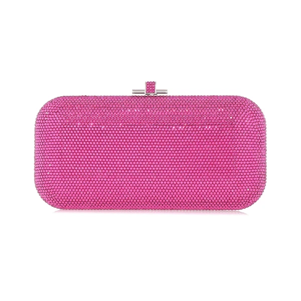 Judith Leiber Long Slide Fullbead Fuchsia - Judith Leiber Crystal Clutch - Luxury Evening Bag - Shop at Luxury Shoes 
