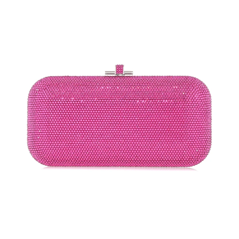Judith Leiber Long Slide Fullbead Fuchsia - Judith Leiber Crystal Clutch - Luxury Evening Bag - Shop at Luxury Shoes 