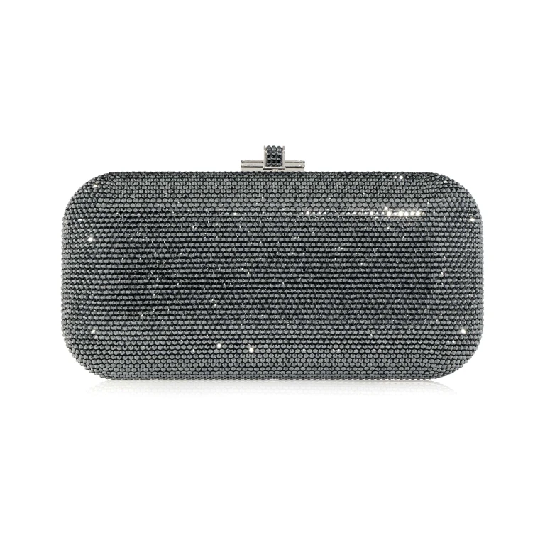 Judith Leiber Long Slide Gray - Judith Leiber Crystal Clutch - Luxury Evening Bag - Shop at Luxury Shoes 