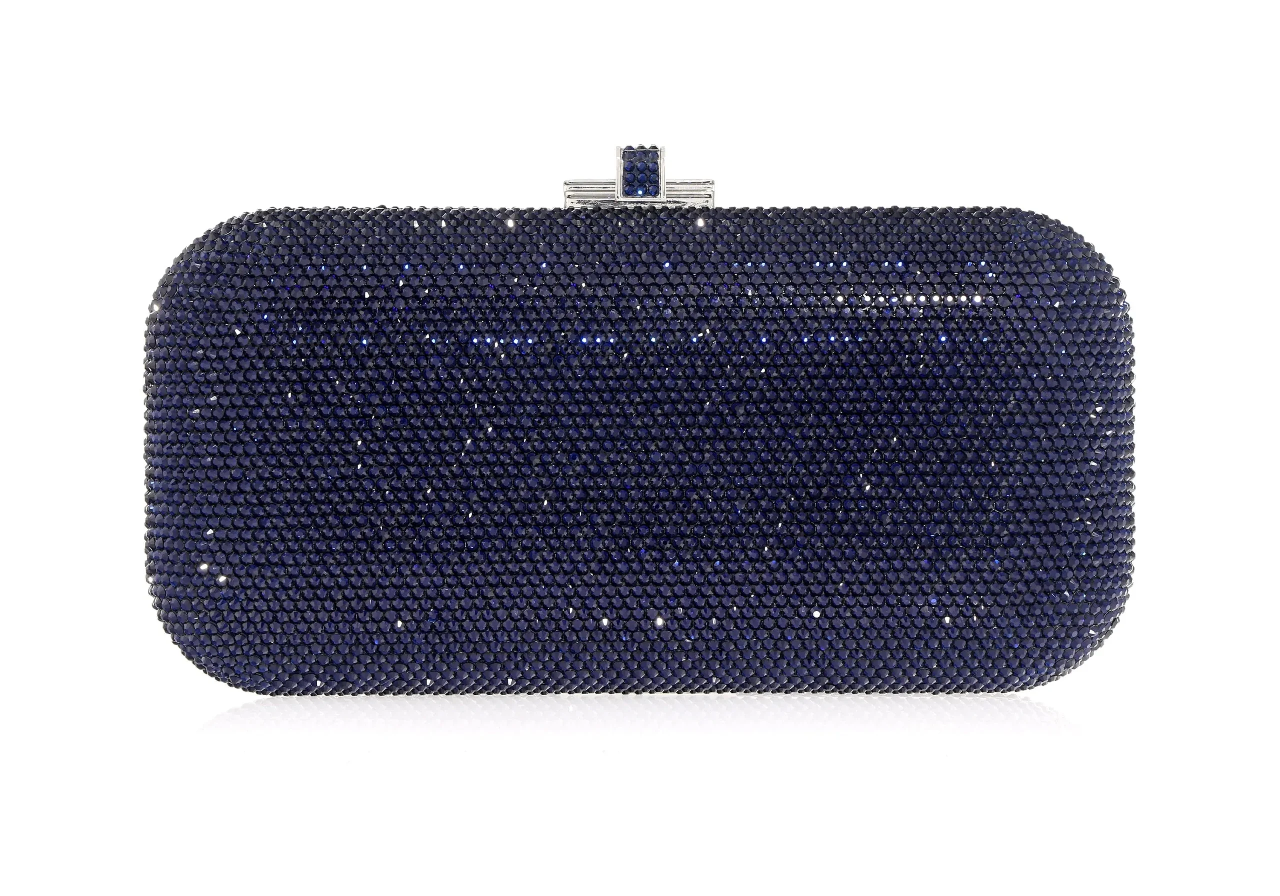 Judith Leiber Long Slide Navy - Judith Leiber Crystal Clutch - Luxury Evening Bag - Shop at Luxury Shoes 