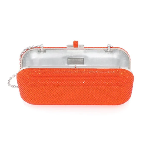Judith Leiber Long Slide Orange - Judith Leiber Crystal Clutch - Luxury Evening Bag - Shop at Luxury Shoes 