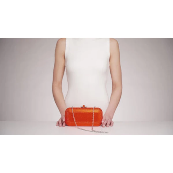 Judith Leiber Long Slide Orange - Judith Leiber Crystal Clutch - Luxury Evening Bag - Shop at Luxury Shoes 