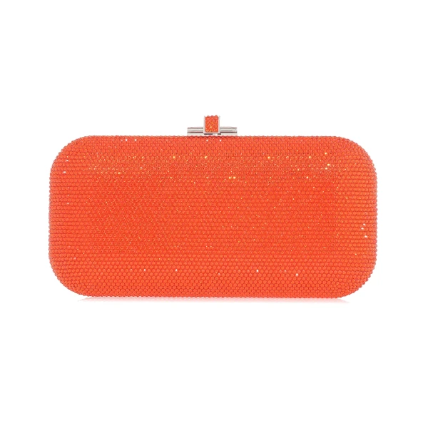 Judith Leiber Long Slide Orange - Judith Leiber Crystal Clutch - Luxury Evening Bag - Shop at Luxury Shoes 