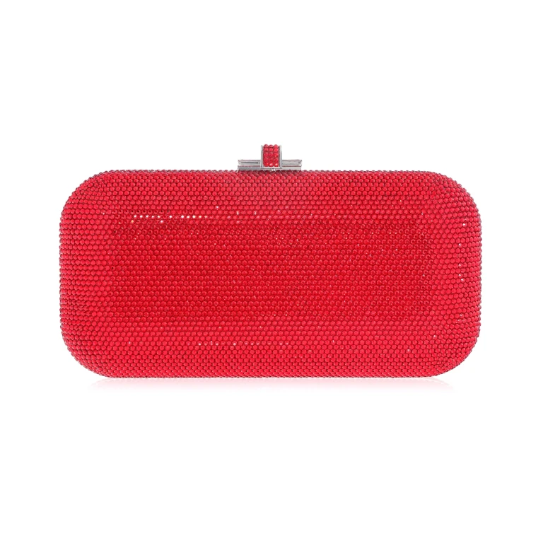 Judith Leiber Long Slide Red - Judith Leiber Crystal Clutch - Luxury Evening Bag - Shop at Luxury Shoes 