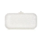 Judith Leiber Long Slide Silver - Judith Leiber Crystal Clutch - Luxury Evening Bag - Shop at Luxury Shoes 