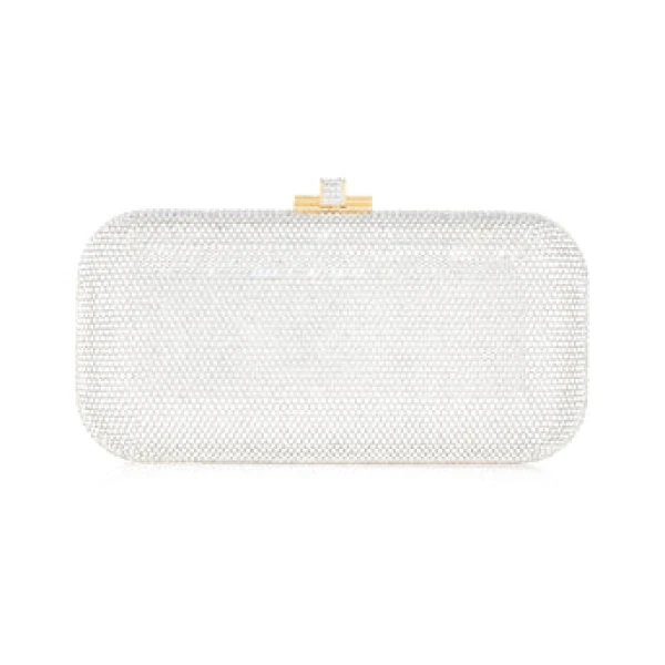 Judith Leiber Long Slide Silver - Judith Leiber Crystal Clutch - Luxury Evening Bag - Shop at Luxury Shoes 