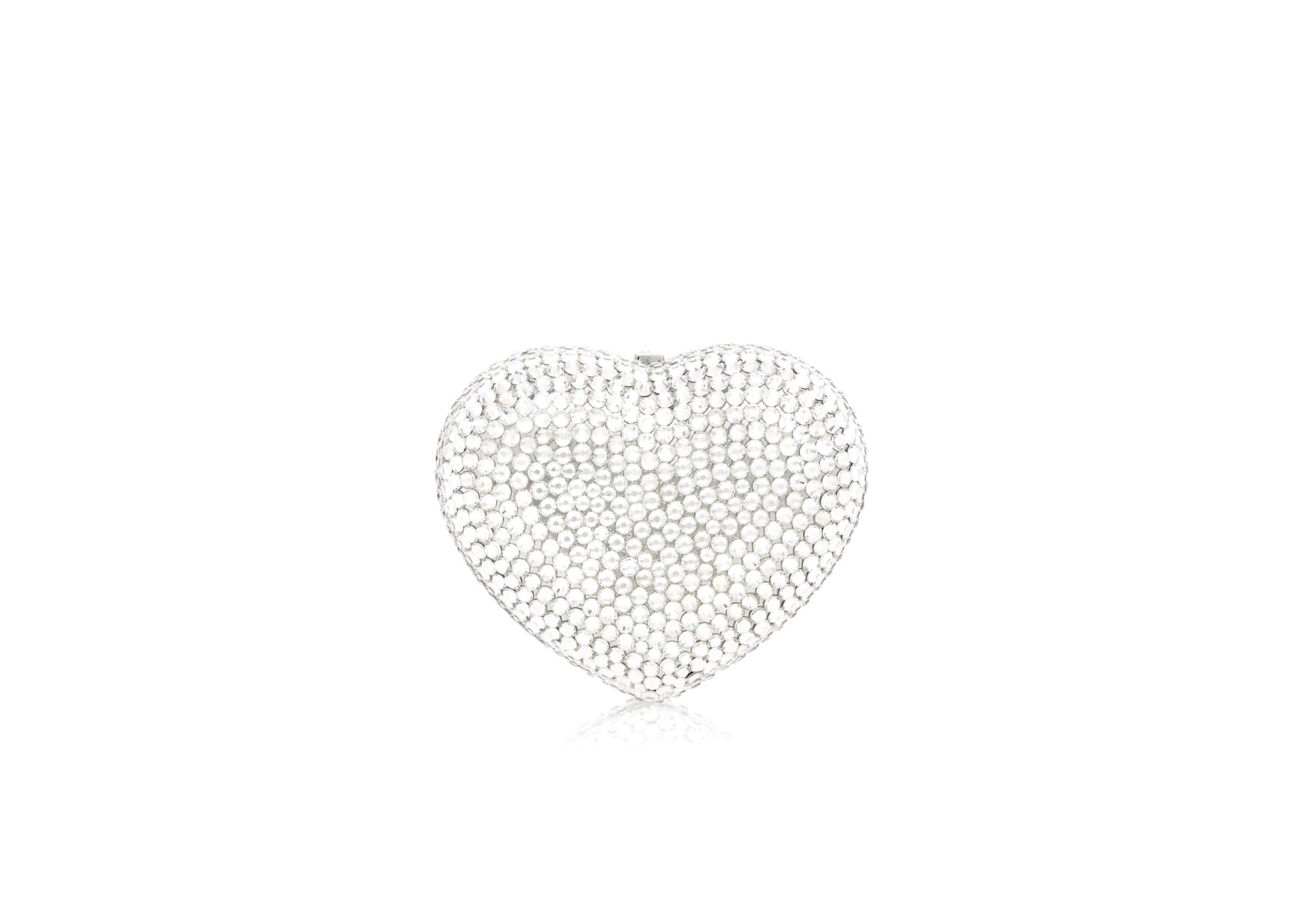 Judith Leiber Mini Heart Silver - Judith Leiber Crystal Clutch - Luxury Evening Bag - Shop at Luxury Shoes Judith Leiber Mini Heart Silver - Judith Leiber Crystal Clutch - Luxury Evening Bag - Shop at Luxury Shoes
