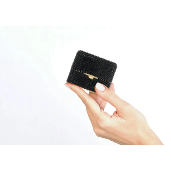 Judith Leiber Miniature Box Say Yes Black - Judith Leiber Crystal Clutch - Luxury Evening Bag - Shop at Luxury Shoes 