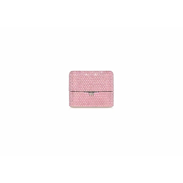 Judith Leiber Miniature Box Say Yes Pink - Judith Leiber Crystal Clutch - Luxury Evening Bag - Shop at Luxury Shoes 