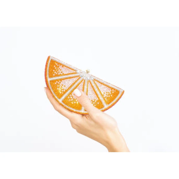 Judith Leiber Orange Slice - Judith Leiber Crystal Clutch - Luxury Evening Bag - Shop at Luxury Shoes 