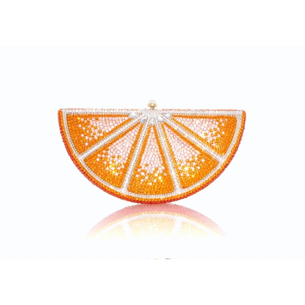 Judith Leiber Orange Slice - Judith Leiber Crystal Clutch - Luxury Evening Bag - Shop at Luxury Shoes 