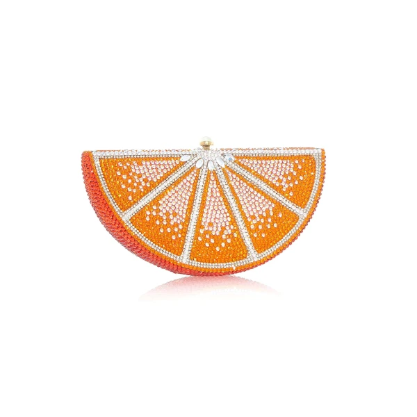 Judith Leiber Orange Slice - Judith Leiber Crystal Clutch - Luxury Evening Bag - Shop at Luxury Shoes 