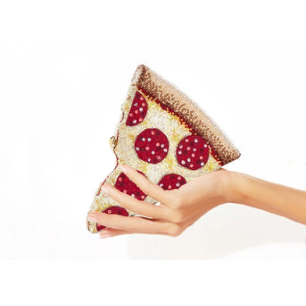 Judith Leiber Pepperoni Pizza - Judith Leiber Crystal Clutch - Luxury Evening Bag - Shop at Luxury Shoes 