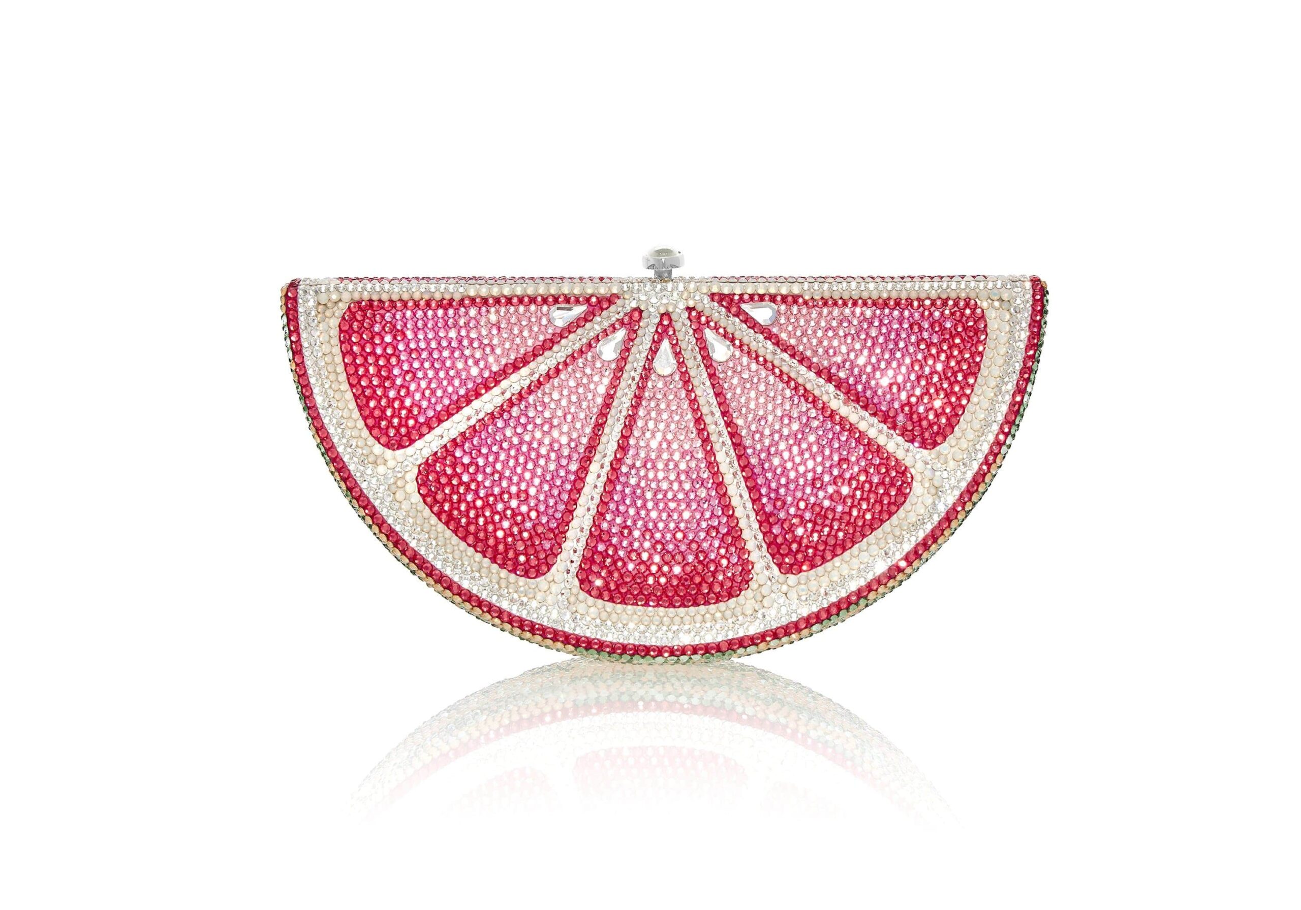 Judith Leiber Pink Lemon Slice - Judith Leiber Crystal Clutch - Luxury Evening Bag - Shop at Luxury Shoes 