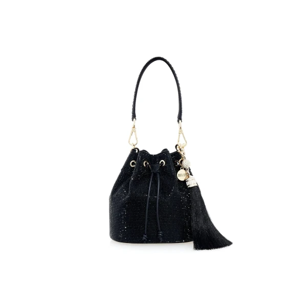 Judith Leiber Piper Bucket Black - Judith Leiber Crystal Clutch - Luxury Evening Bag - Shop at Luxury Shoes 