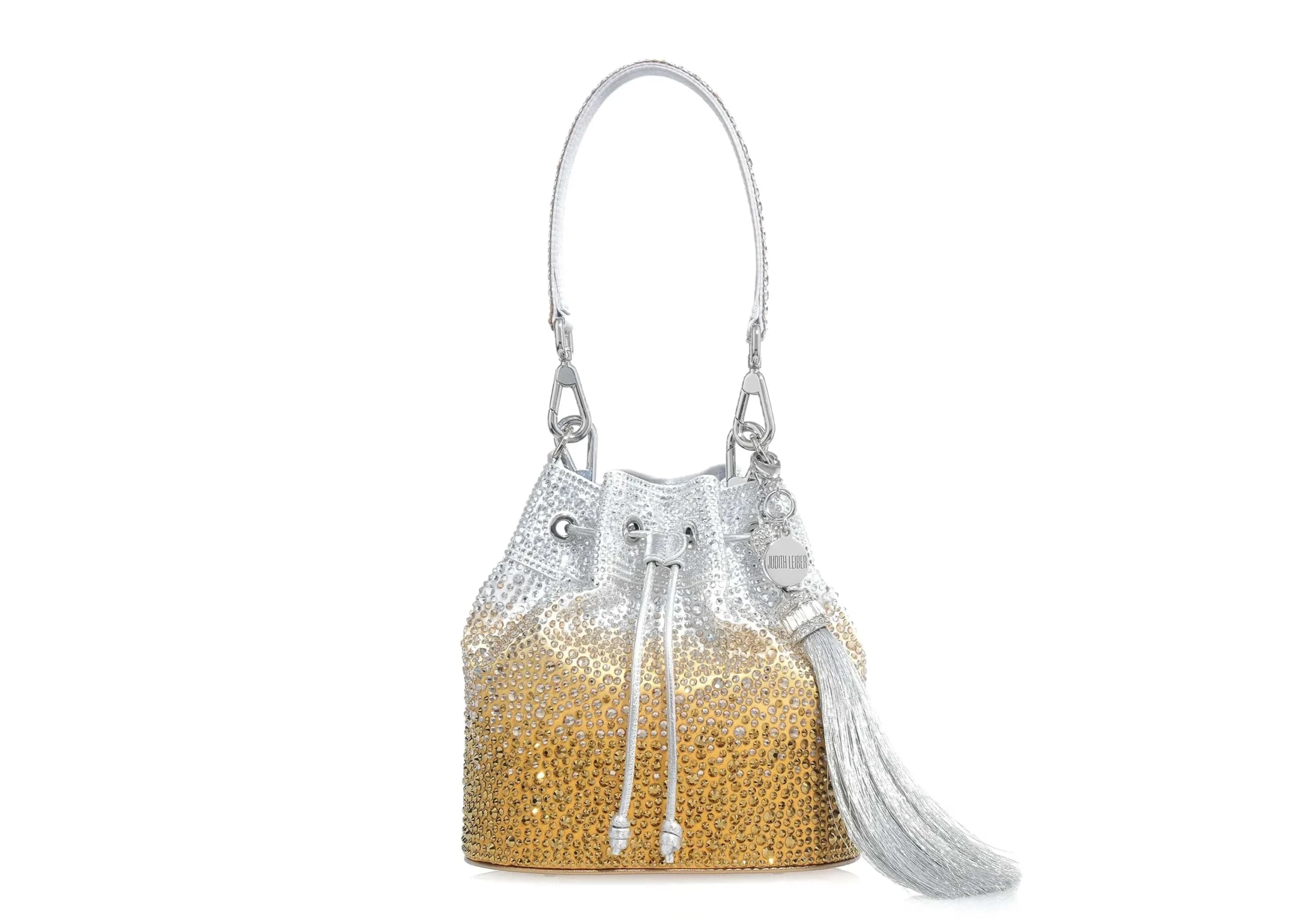 Judith Leiber Piper Bucket Caviar Gradient Golden - Judith Leiber Crystal Clutch - Luxury Evening Bag - Shop at Luxury Shoes 
