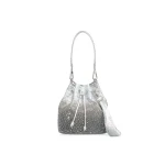 Judith Leiber Piper Bucket Caviar Gradient Platinum - Judith Leiber Crystal Clutch - Luxury Evening Bag - Shop at Luxury Shoes 