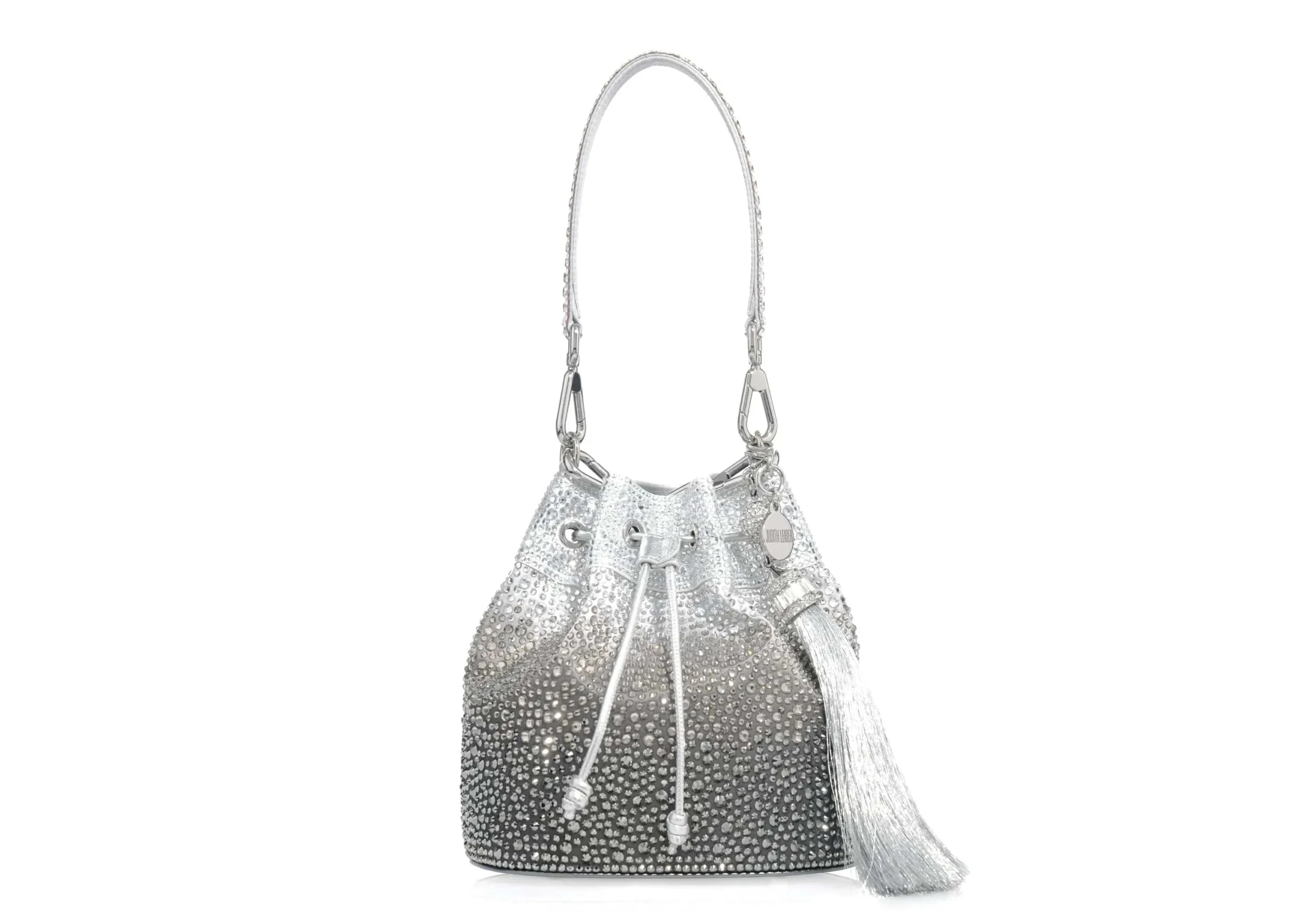 Judith Leiber Piper Bucket Caviar Gradient Platinum - Judith Leiber Crystal Clutch - Luxury Evening Bag - Shop at Luxury Shoes 
