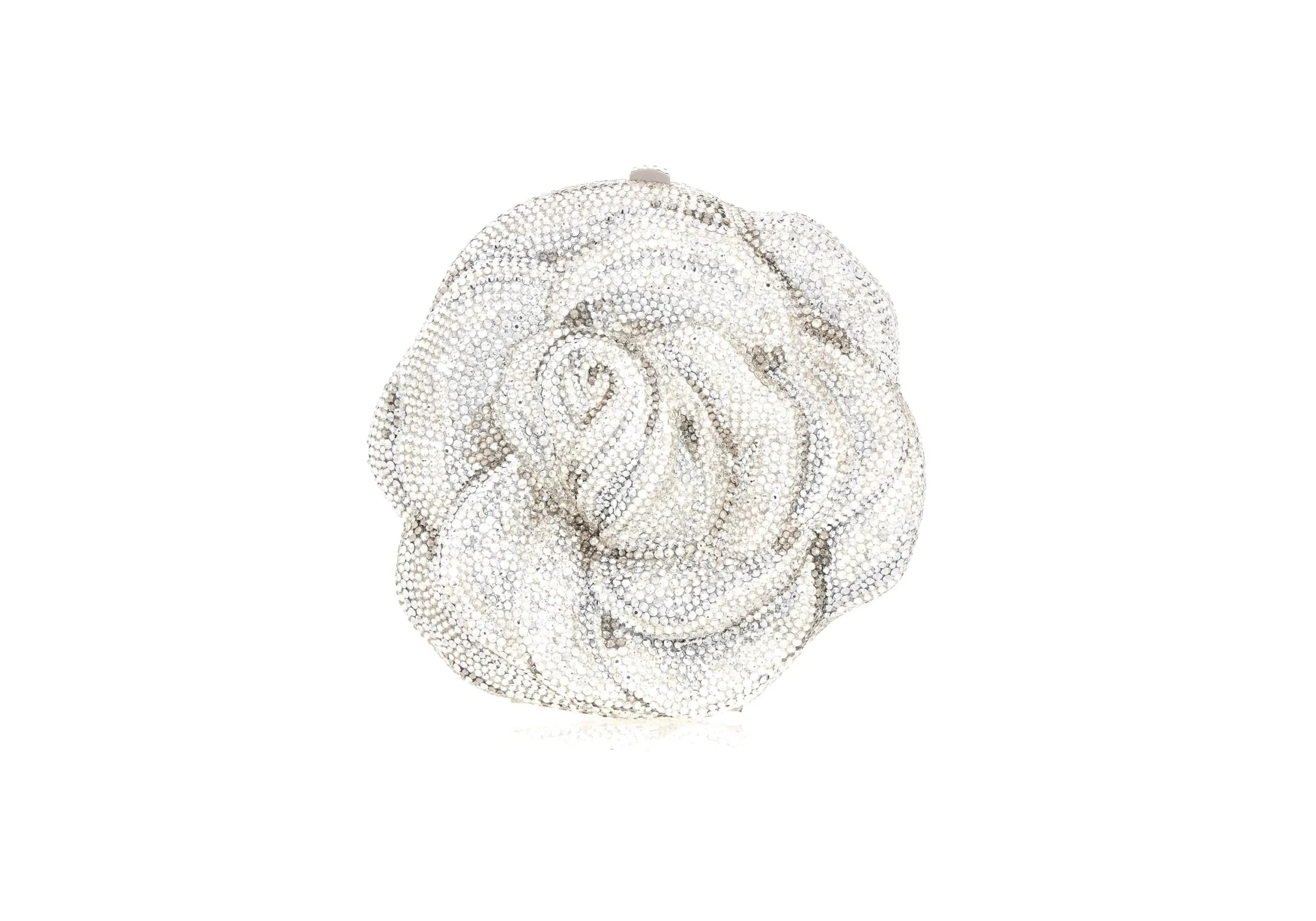 Judith Leiber Rose Desiree Silver Clutch - Judith Leiber Crystal Clutch - Luxury Evening Bag - Shop at Luxury Shoes 