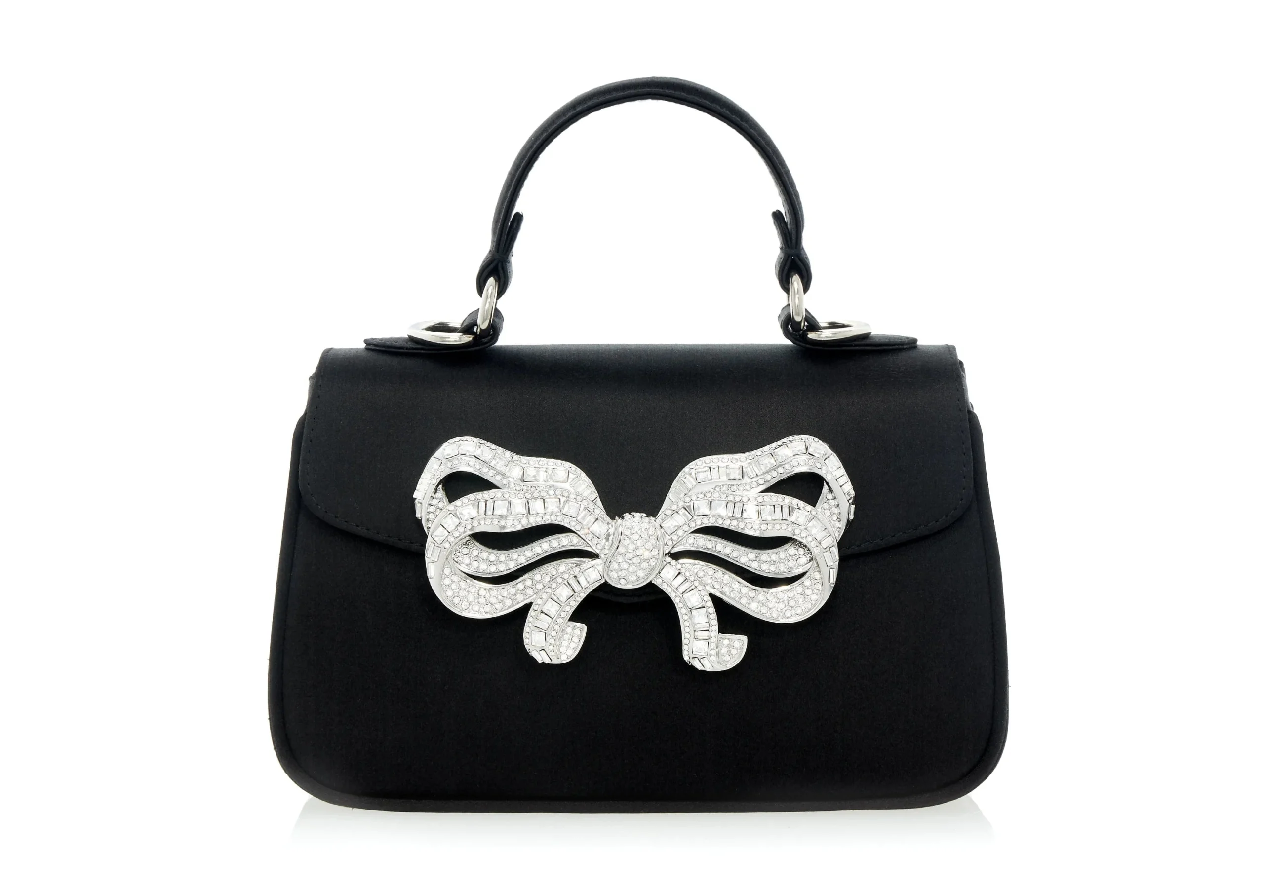 Judith Leiber Satin Bow Top Handle Black - Judith Leiber Crystal Clutch - Luxury Evening Bag - Shop at Luxury Shoes Judith Leiber Satin Bow Top Handle Black - Judith Leiber Crystal Clutch - Luxury Evening Bag - Shop at Luxury Shoes