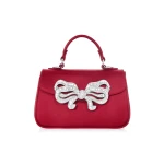 Judith Leiber Satin Bow Top Handle Crimson - Judith Leiber Crystal Clutch - Luxury Evening Bag - Shop at Luxury Shoes 
