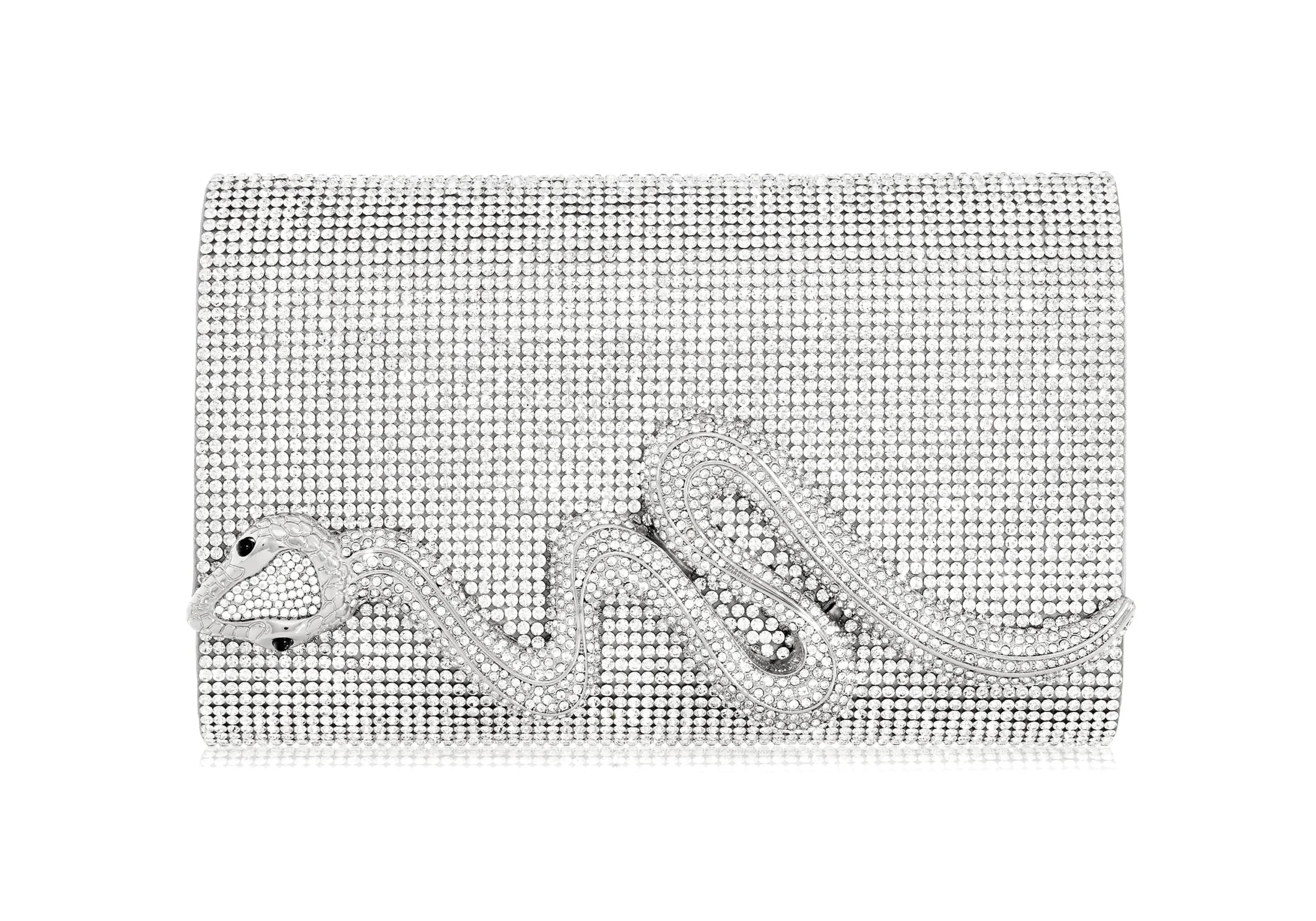 Judith Leiber Serpent Fizzoni Silver - Judith Leiber Crystal Clutch - Luxury Evening Bag - Shop at Luxury Shoes Judith Leiber Serpent Fizzoni Silver - Judith Leiber Crystal Clutch - Luxury Evening Bag - Shop at Luxury Shoes