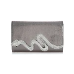 Judith Leiber Serpent Fizzoni Vegan Leather Gunmetal - Judith Leiber Crystal Clutch - Luxury Evening Bag - Shop at Luxury Shoes 