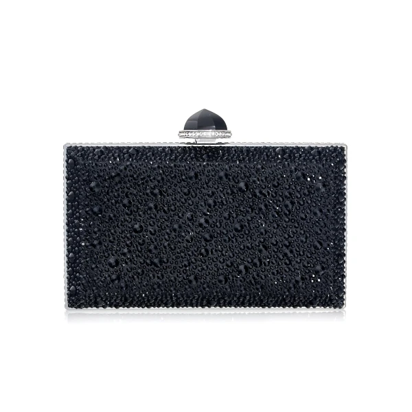 Judith Leiber Skylar Crystal Caviar Black - Judith Leiber Crystal Clutch - Luxury Evening Bag - Shop at Luxury Shoes 