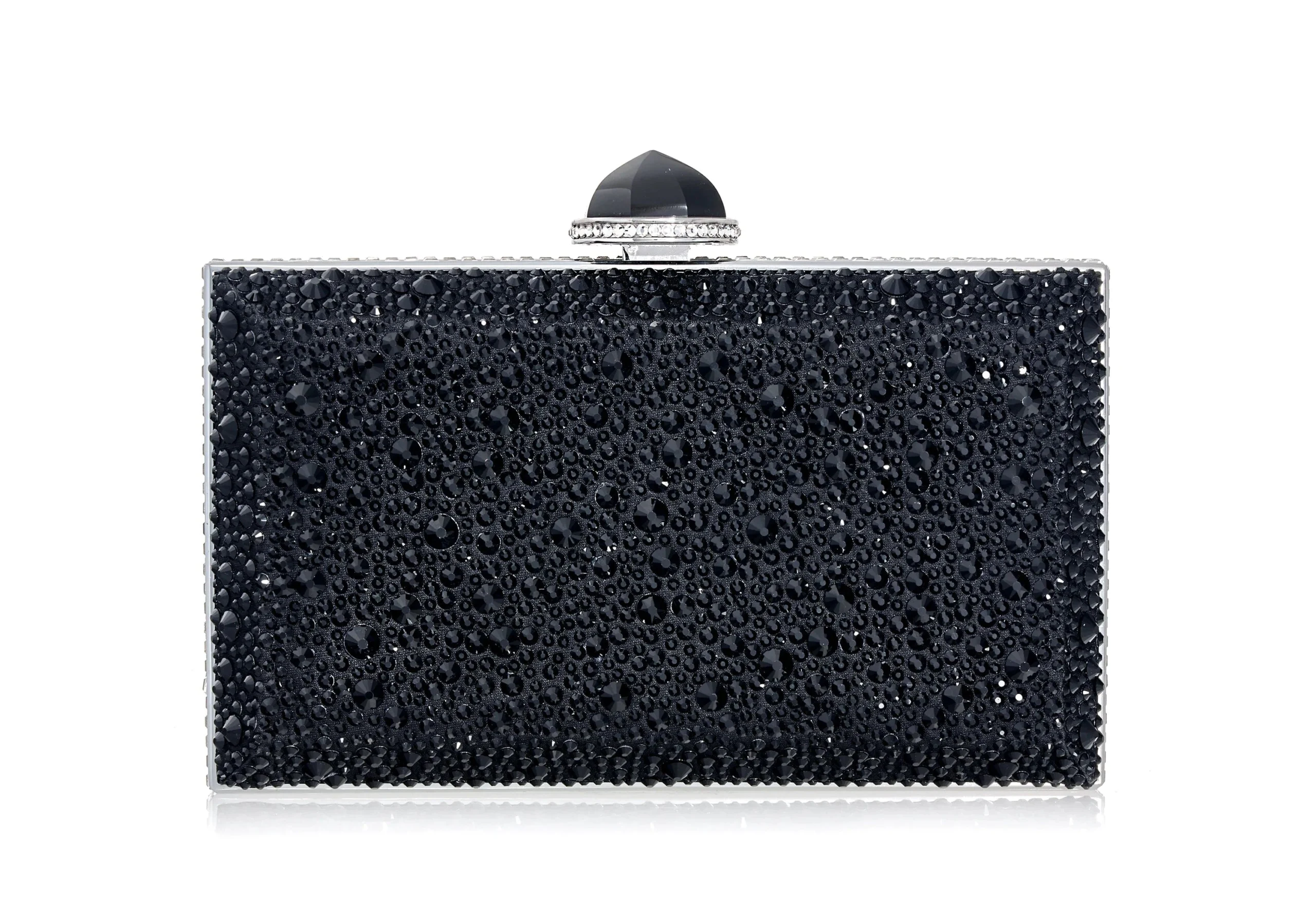 Judith Leiber Skylar Crystal Caviar Black - Judith Leiber Crystal Clutch - Luxury Evening Bag - Shop at Luxury Shoes 