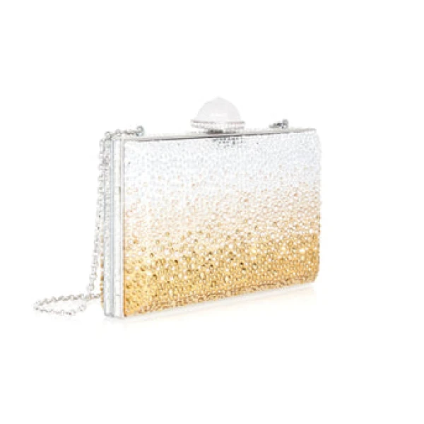 Judith Leiber Skylar Crystal Caviar Gradient Golden - Judith Leiber Crystal Clutch - Luxury Evening Bag - Shop at Luxury Shoes 