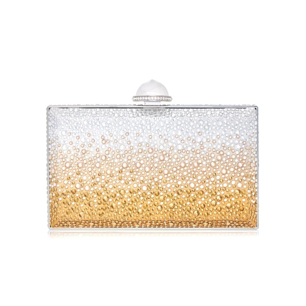 Judith Leiber Skylar Crystal Caviar Gradient Golden - Judith Leiber Crystal Clutch - Luxury Evening Bag - Shop at Luxury Shoes 