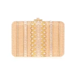 Judith Leiber Slim Slide Crystal Lattice Champagne - Judith Leiber Crystal Clutch - Luxury Evening Bag - Shop at Luxury Shoes 