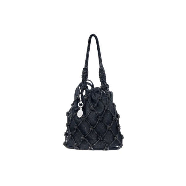 Judith Leiber Sparkle Net Pouch Black - Judith Leiber Crystal Clutch - Luxury Evening Bag - Shop at Luxury Shoes 