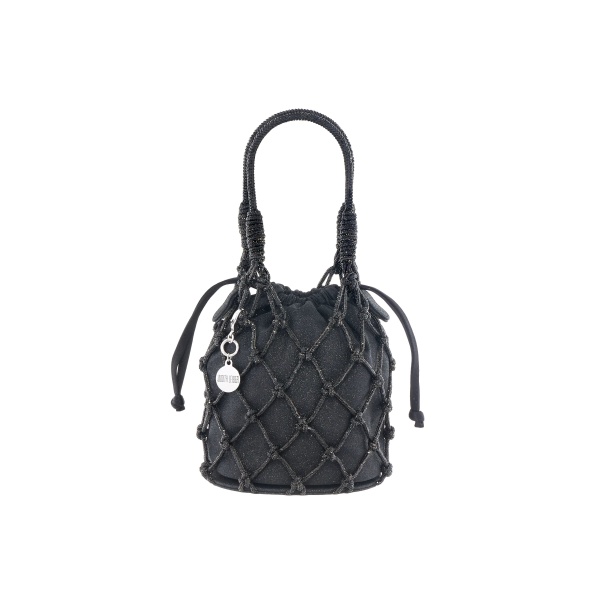Judith Leiber Sparkle Net Pouch Black - Judith Leiber Crystal Clutch - Luxury Evening Bag - Shop at Luxury Shoes 