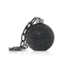 Judith Leiber Sphere Ball And Chain Black - Judith Leiber Crystal Clutch - Luxury Evening Bag - Shop at Luxury Shoes 