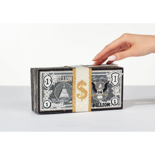 Judith Leiber Stack Of Cash Billions - Judith Leiber Designer Money Bag - Judith Leiber Crystal Clutch - Luxury Evening Bag - Shop at Luxury Shoes 