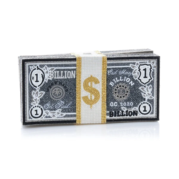 Judith Leiber Stack Of Cash Billions - Judith Leiber Designer Money Bag - Judith Leiber Crystal Clutch - Luxury Evening Bag - Shop at Luxury Shoes 
