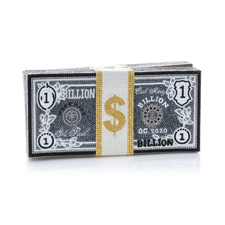 Judith Leiber Stack Of Cash Billions - Judith Leiber Designer Money Bag - Judith Leiber Crystal Clutch - Luxury Evening Bag - Shop at Luxury Shoes 