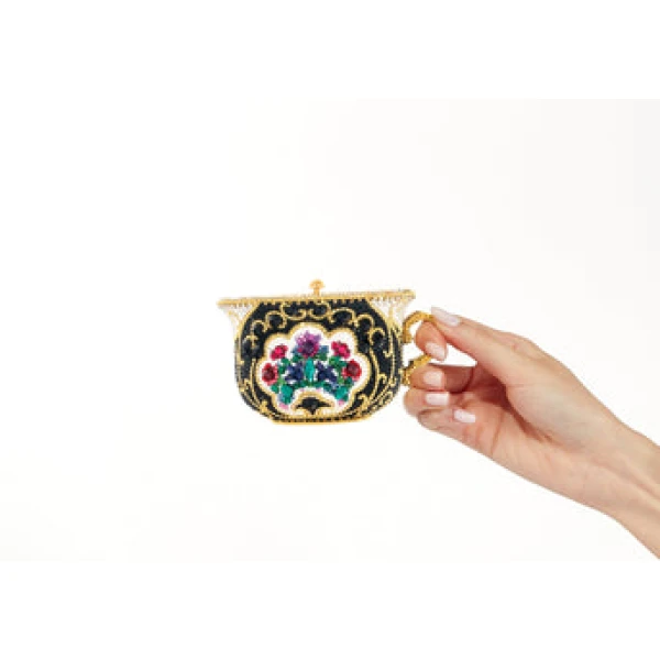 Judith Leiber Teacup Purse - Teacup Royal-Tea - Judith Leiber Crystal Clutch - Luxury Evening Bag - Shop at Luxury Shoes 