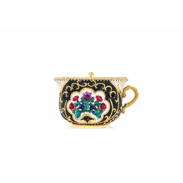 Judith Leiber Teacup Purse - Teacup Royal-Tea - Judith Leiber Crystal Clutch - Luxury Evening Bag - Shop at Luxury Shoes 