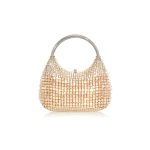 Judith Leiber Top Handle Squares Champagne - Judith Leiber Crystal Clutch - Luxury Evening Bag - Shop at Luxury Shoes 