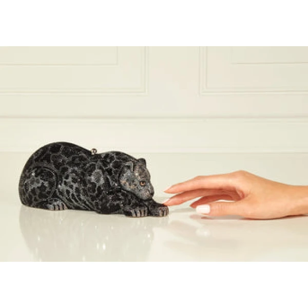 Judith Leiber Wildcat Black Jaguar - Judith Leiber Crystal Clutch - Luxury Evening Bag - Shop at Luxury Shoes 