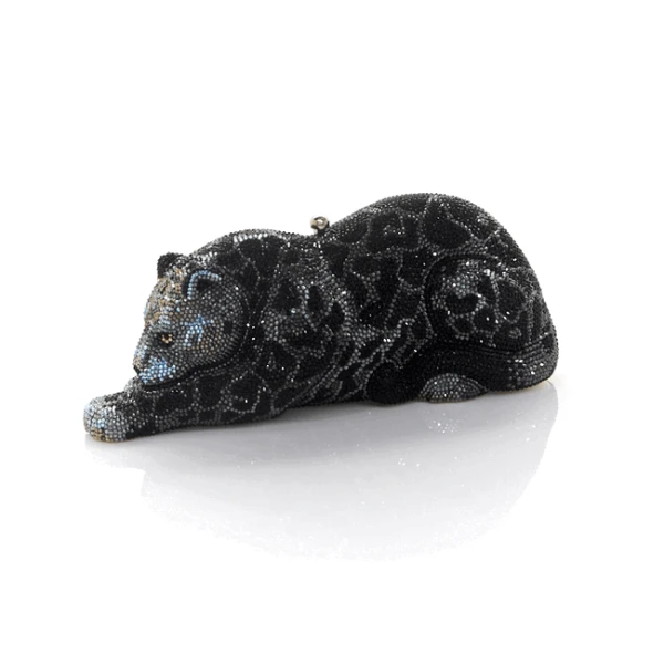 Judith Leiber Wildcat Black Jaguar - Judith Leiber Crystal Clutch - Luxury Evening Bag - Shop at Luxury Shoes 