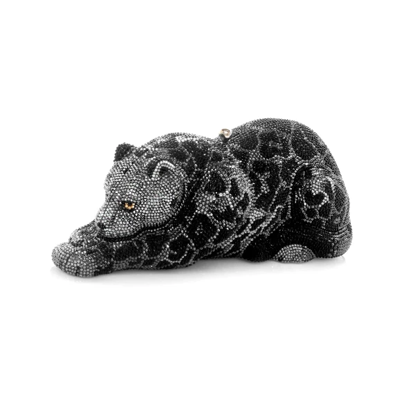 Judith Leiber Wildcat Black Jaguar - Judith Leiber Crystal Clutch - Luxury Evening Bag - Shop at Luxury Shoes 