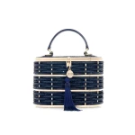 Judith Leiber Willow Crystal Woven Top Handle Navy - Judith Leiber Crystal Clutch - Luxury Evening Bag - Shop at Luxury Shoes 