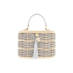 Judith Leiber Willow Crystal Woven Top Handle Silver - Judith Leiber Crystal Clutch - Luxury Evening Bag - Shop at Luxury Shoes 