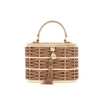 Judith Leiber Willow Crystal Woven Top Handle Topaz - Judith Leiber Crystal Clutch - Luxury Evening Bag - Shop at Luxury Shoes 